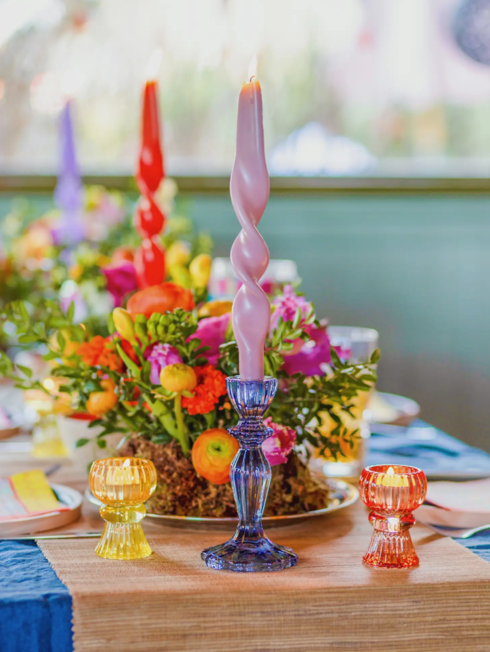 Antique-Style Glass Candle Holder
