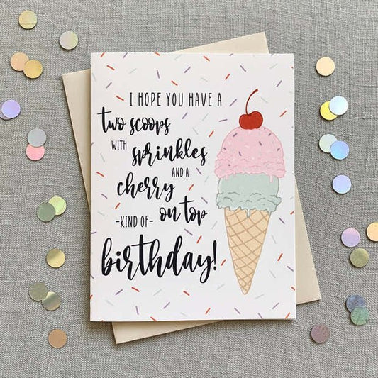 Ice Cream Confetti Birthday Card