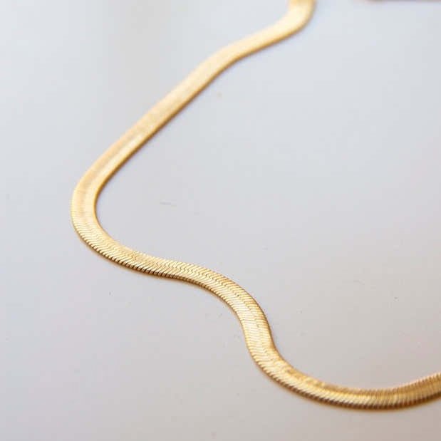 Gold Herringbone Necklace