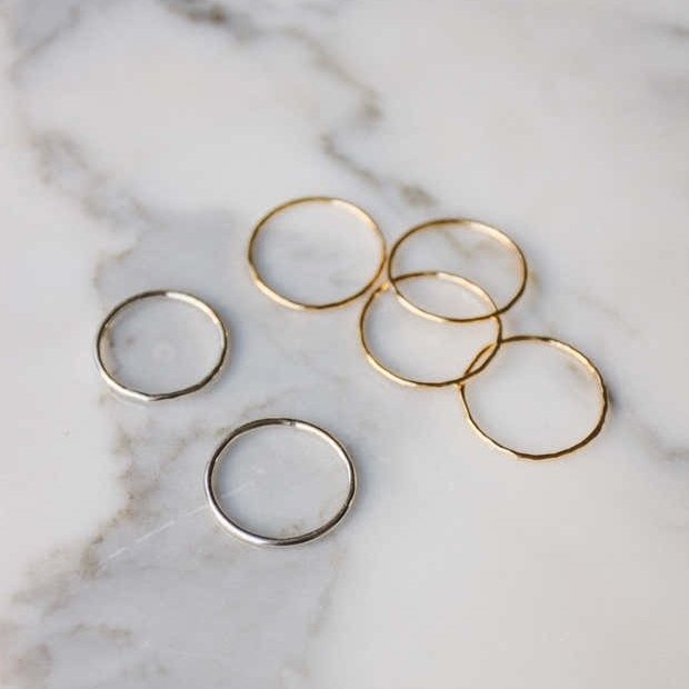 Hammered Gold Stacking Ring