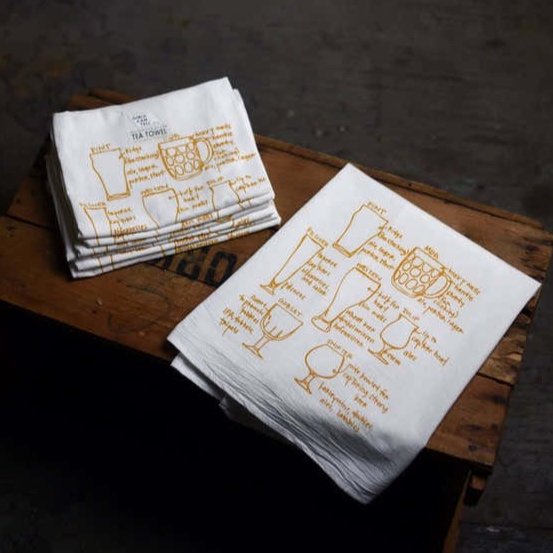 Hand-Printed Illustrated Tea Towels