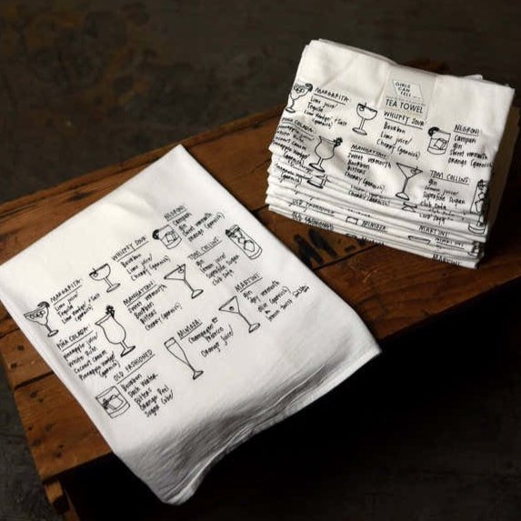 Hand-Printed Illustrated Tea Towels