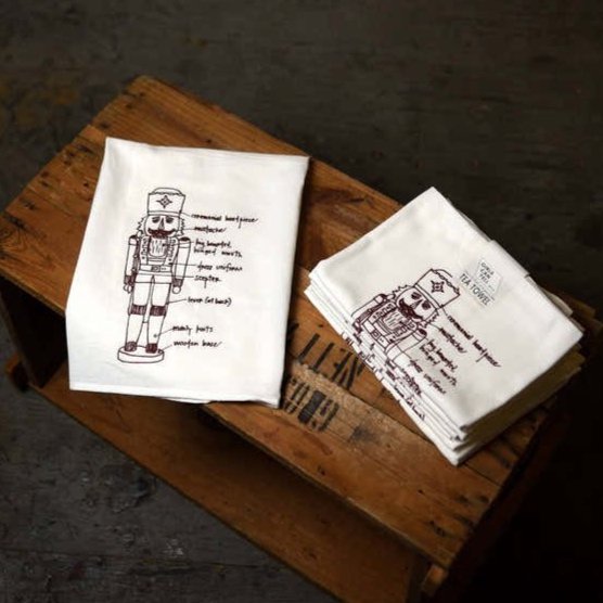 Hand-Printed Illustrated Tea Towels