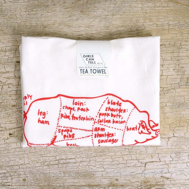 Hand-Printed Illustrated Tea Towels