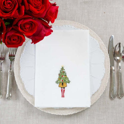 Holiday Girl Linen Napkin