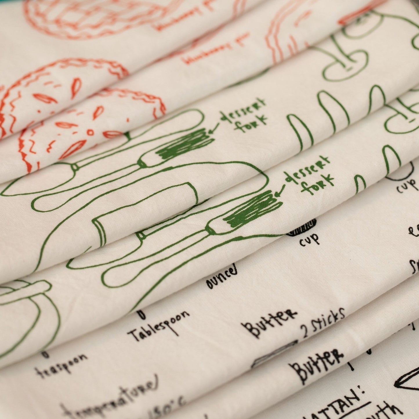 Hand-Printed Illustrated Tea Towels