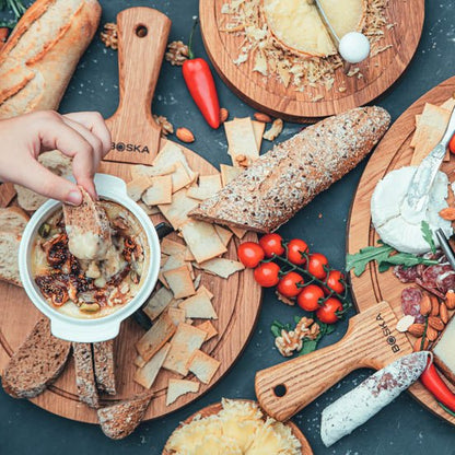 Round Oak Wood Serving Board