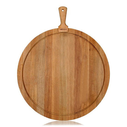 Round Oak Wood Serving Board