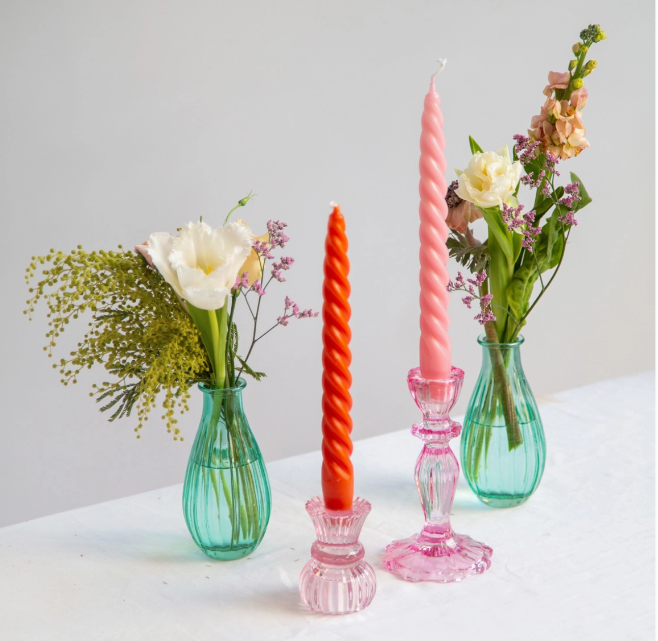 Deluxe Spiral Dinner Candles - 4 Pack