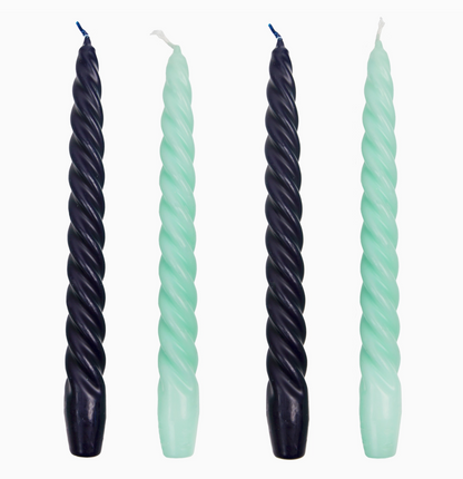 Deluxe Spiral Dinner Candles - 4 Pack