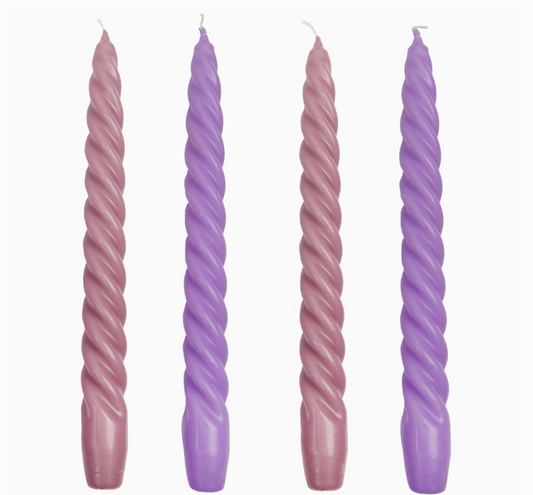 Deluxe Spiral Dinner Candles - 4 Pack