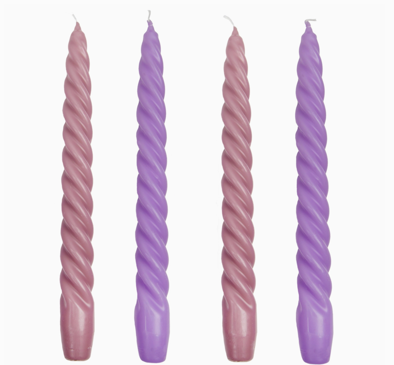 Deluxe Spiral Dinner Candles - 4 Pack