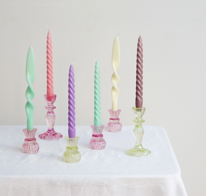 Deluxe Spiral Dinner Candles - 4 Pack