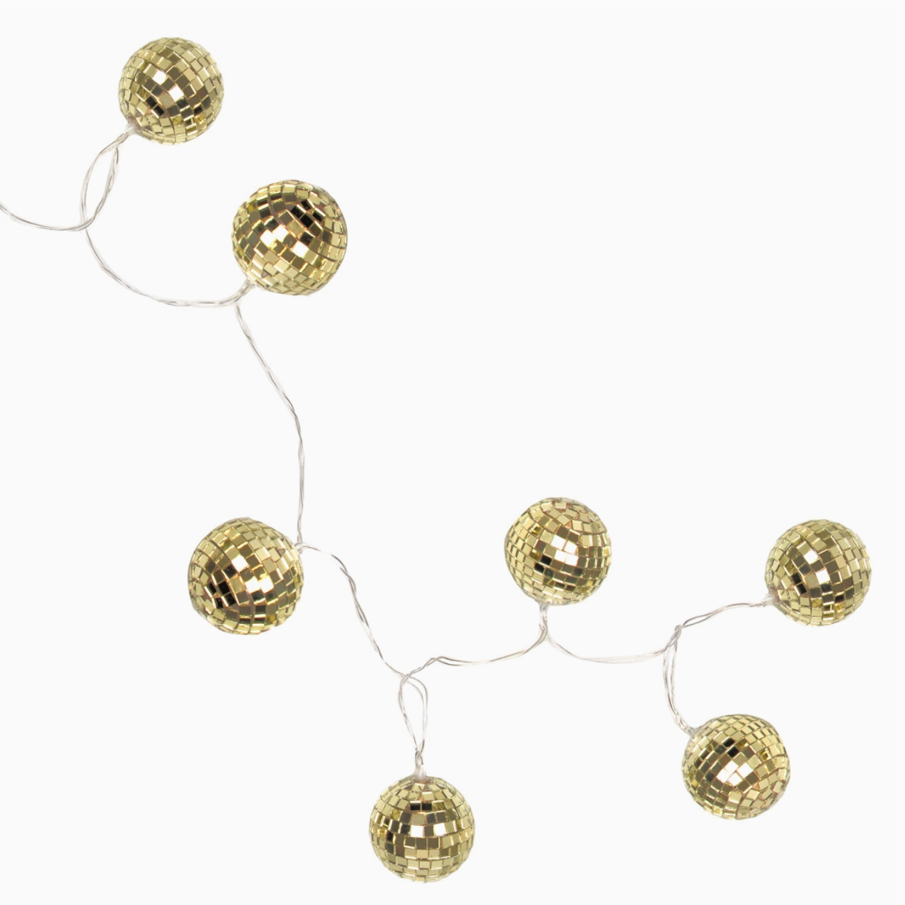 Gold Disco Ball String Lights