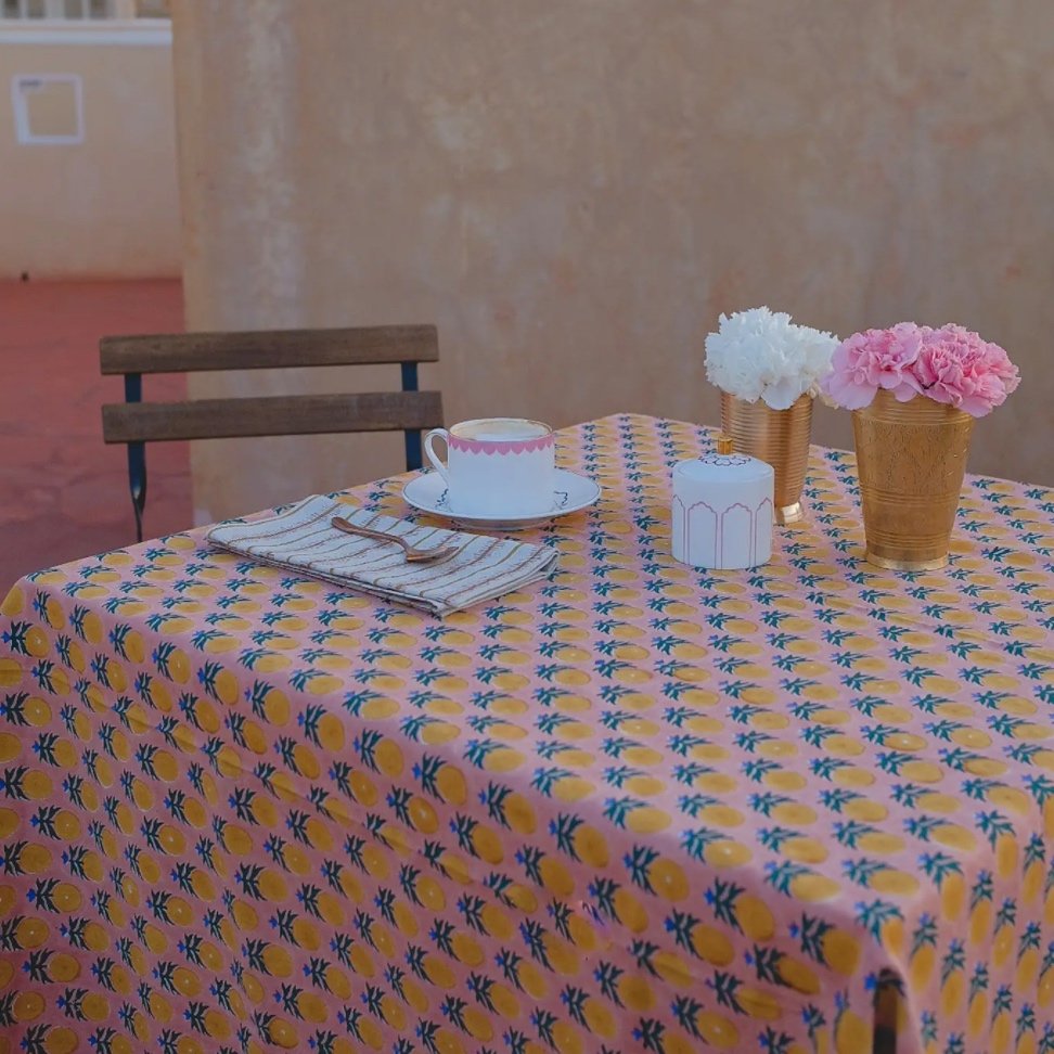 Block-Printed Tablecloth