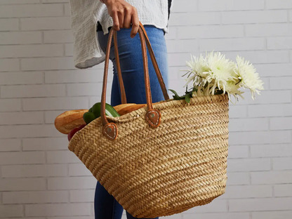 Moroccan Woven Shopping Basket