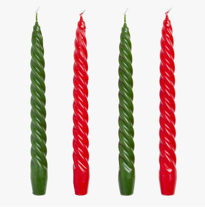 Deluxe Spiral Dinner Candles - 4 Pack