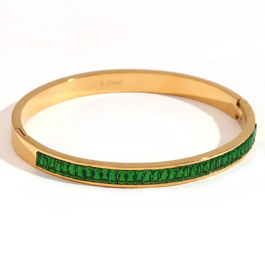 Green Zircon Baguette Bracelet