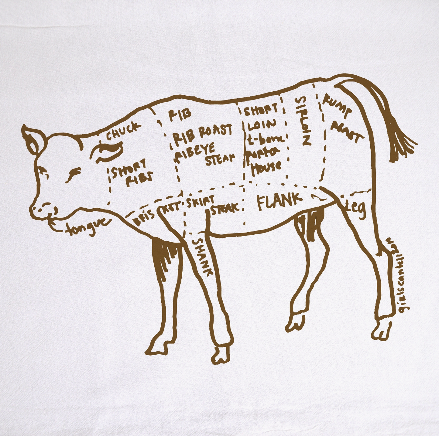 Hand-Printed Illustrated Tea Towels