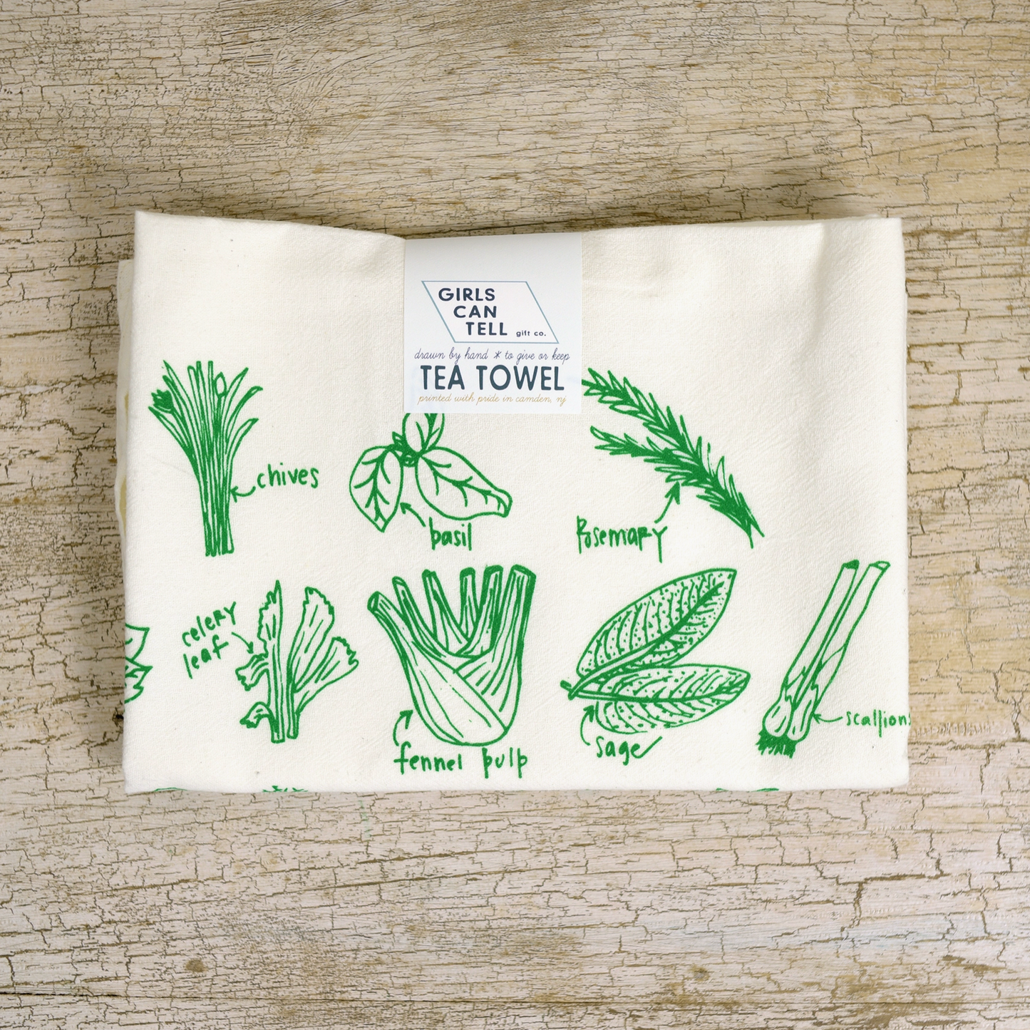 Hand-Printed Illustrated Tea Towels